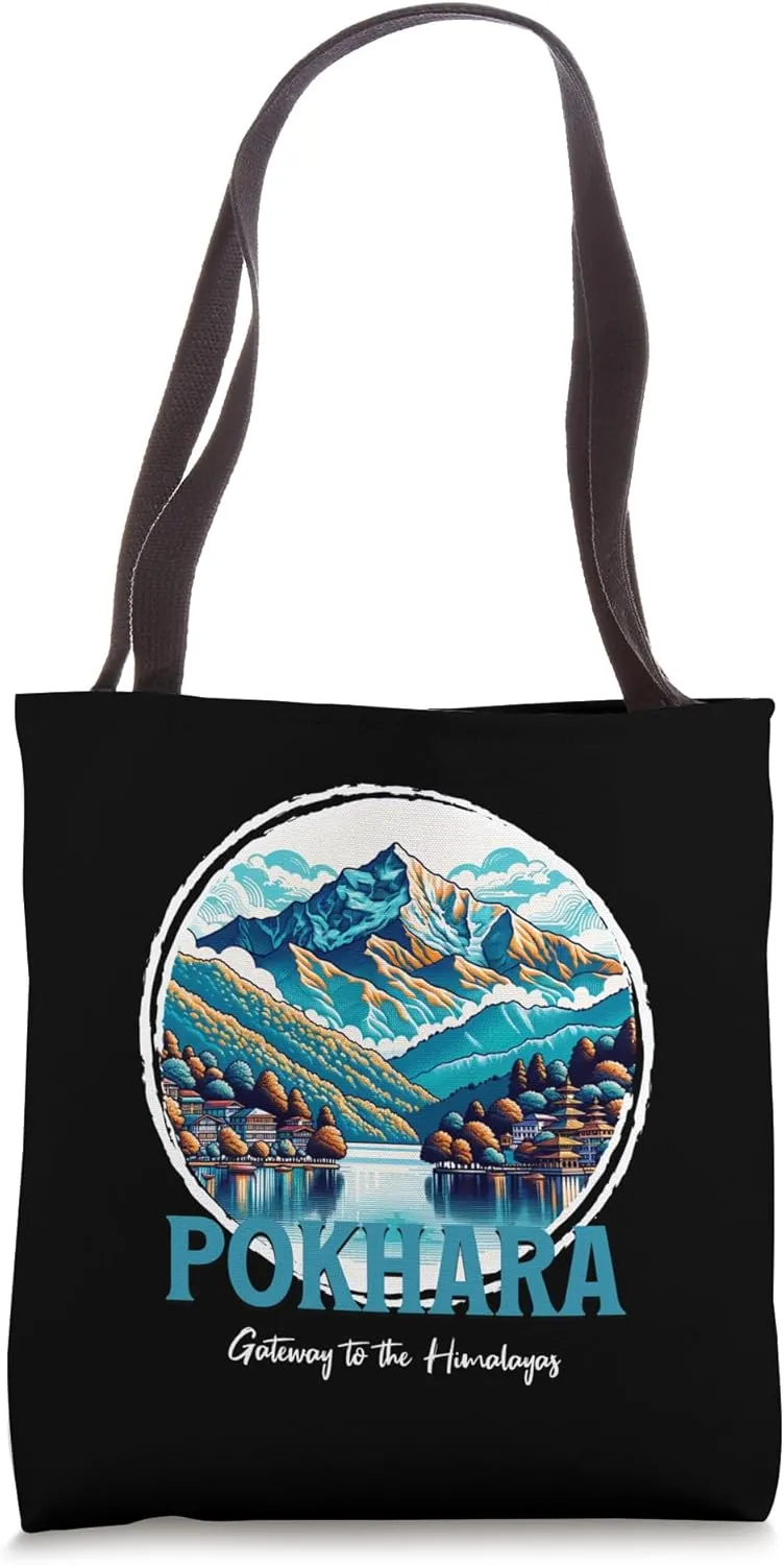 Pokhara Gateway to the Himalayas Annapurna Trekking Nepal Tote Bag