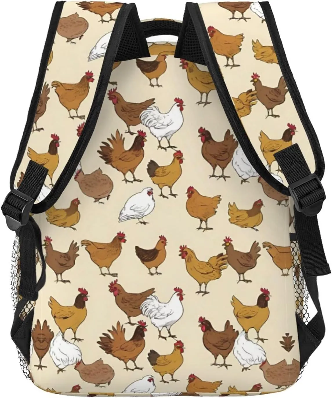 Polyester Daypack Backpack for Climbing Outdoors Running - Big Capacity Multipurpose Anti-Theft Bookbag, A Brood Of Chickens Art Travel Hiking & Camping Rucksack
