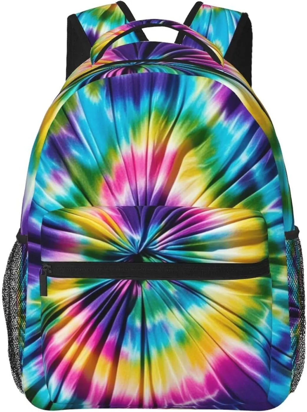 Polyester Daypack Backpack for Trekking Picnic Walking Cycling - Large Capacity Anti-Theft Multipurpose Shoulder Bag, Tie Dye Art Casual Daypack