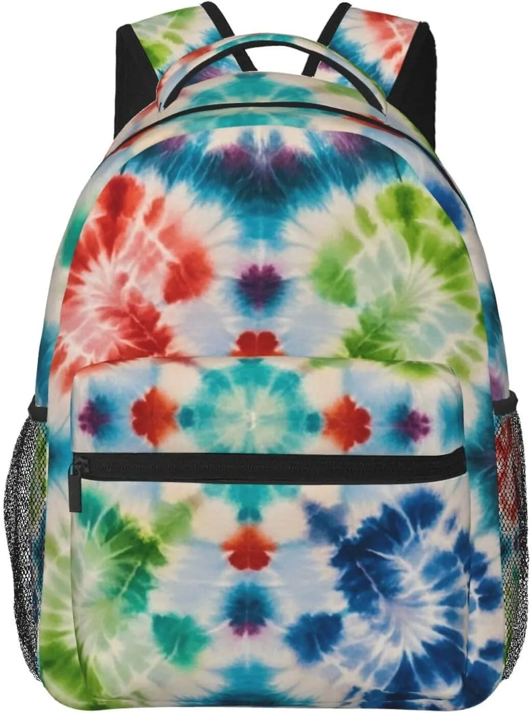Polyester Daypack Bookbag for Gym Business Bicycle - Large Capacity Multipurpose Anti-Theft Carry On Bag, Tie Dye Art Travel Hiking Daypack