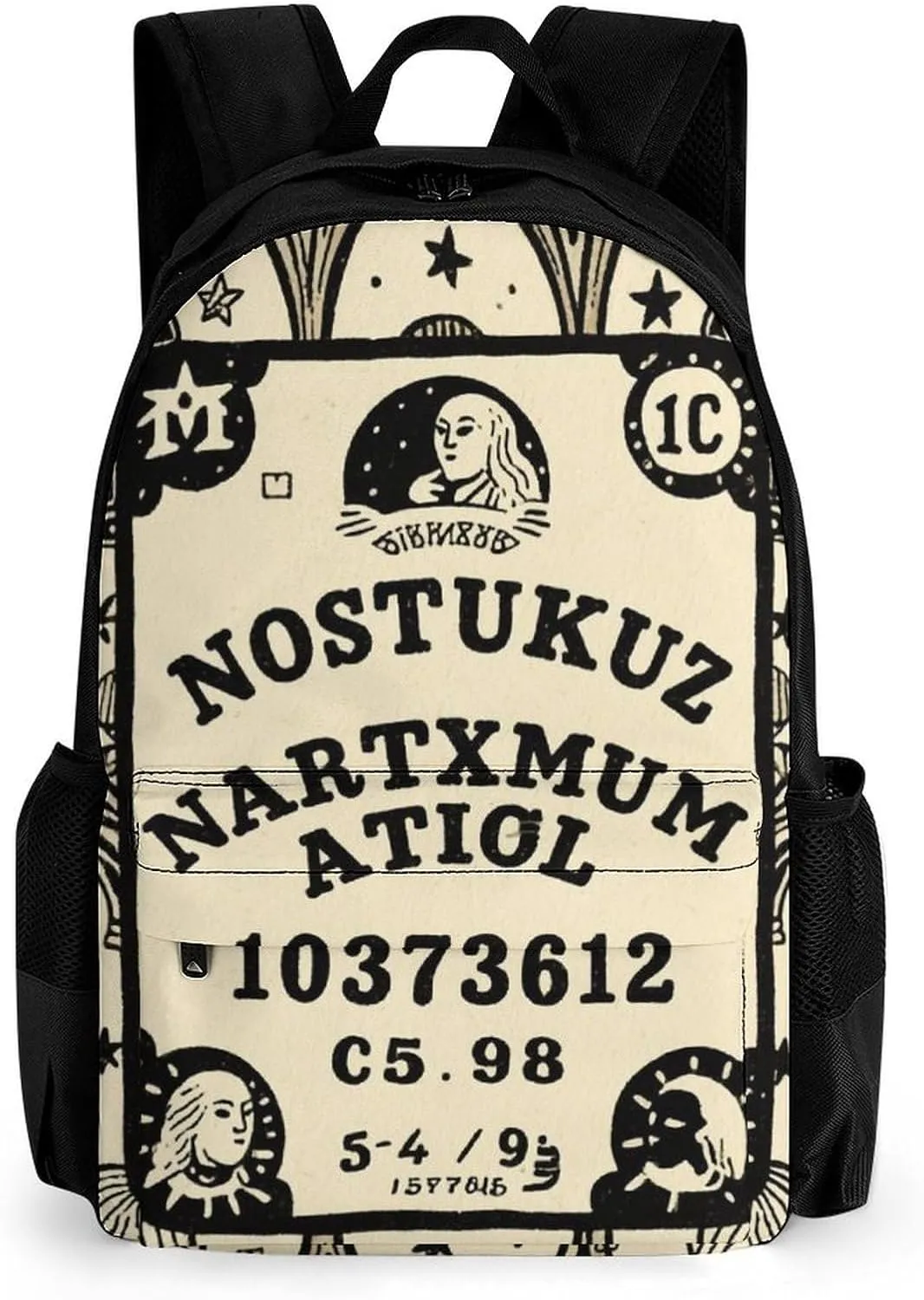Polyester Daypack for Hiking Work Running - Big Capacity Anti-Theft Multipurpose Shoulder Bag, Magic Spirit Board Witch Art Travel and Sport Backpack Rucksack