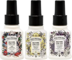 Poo-Pourri Before You Go Toilet Spray Lavender Vanilla, Original Citrus and Ship Happens 1.4 Ounce Bottles