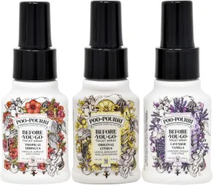 Poo-Pourri Original Citrus,Lavender Vanilla, and Tropical Hibiscus 1.4 Ounce Set