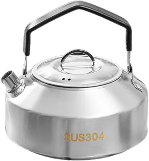 POPETPOP Outdoor Stainless Steel Kettle Portable Camping Tea Kettle for Boiling Water for Hiking Fishing Outdoor Cooking Capacity Comfortable Handle