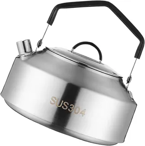 POPETPOP Sturdy Stainless Steel Tea Kettle Large Capacity Ideal for Camping Stovetop Boil Water Pot Easy to Carry
