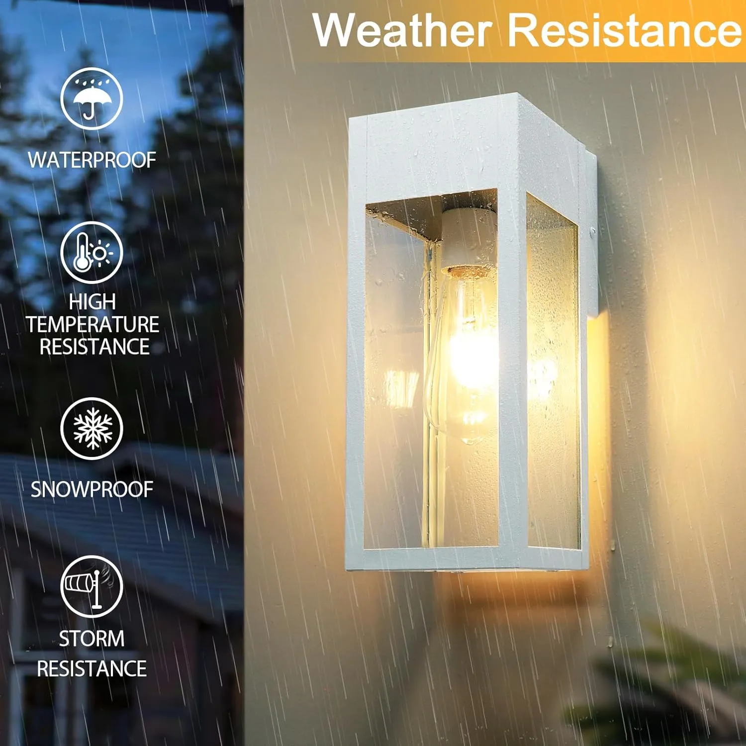 Porch Lights Outdoor Wall Sconce, Outdoor Light with GFCI Outlet, Waterproof Exterior Wall Lantern Light Fixtures, Anti-Rust Wall Lamp with Clear Glass for Patio Doorway Garage- Gold, 1 Pack