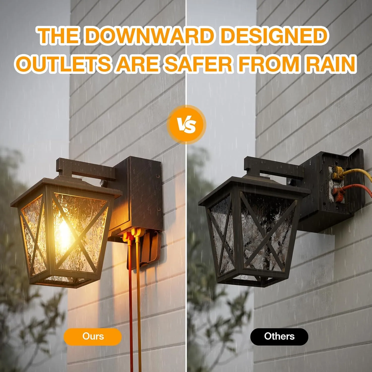 Porch Lights with Outlet, Dusk to Dawn Outdoor Light with Outlet Built-in, Waterproof Anti-Rust Lantern Outside Light with GFCI Outlet, Wall Sconce Light with Plug for Front Door (Bronze 1 PC)