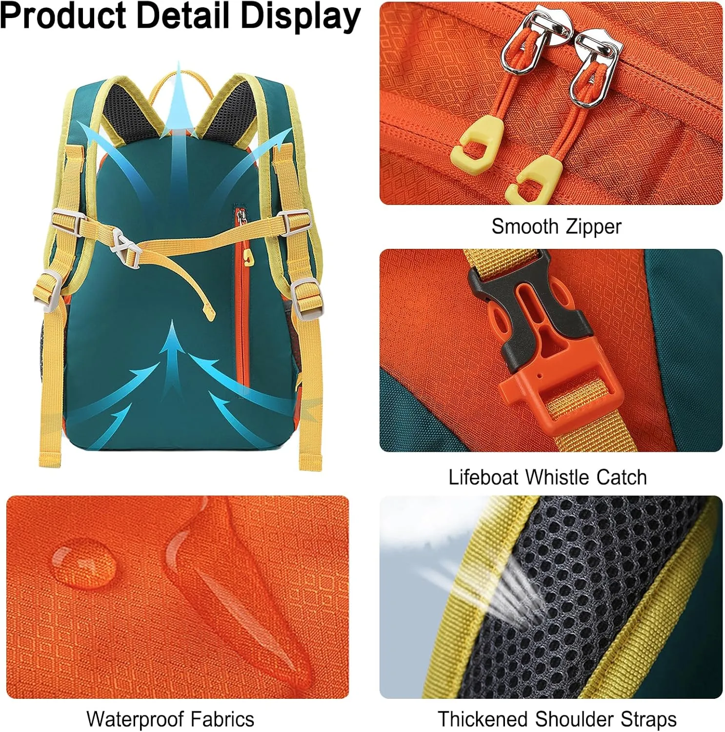 PORRASSO Hiking Backpack 5L Daypack Rucksack Lightweight Waterproof Women Men Backpack for Camping Daily Use Black