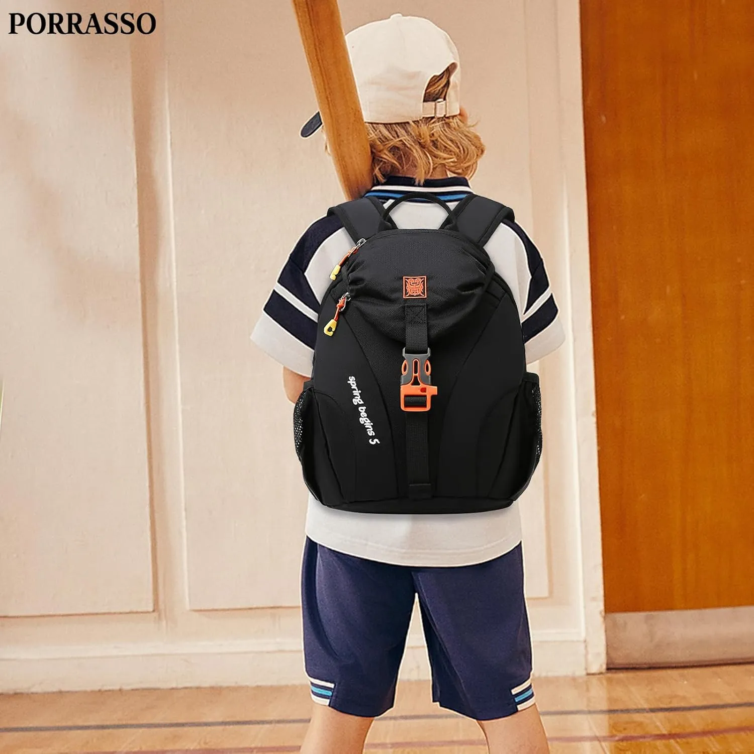 PORRASSO Hiking Backpack 5L Daypack Rucksack Lightweight Waterproof Women Men Backpack for Camping Daily Use Black