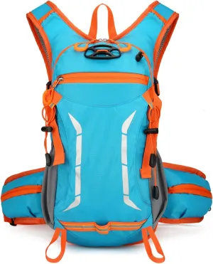 PORRASSO Hiking Backpack Waterproof Daypack 18L Rucksack Lightweight Backpack for Women Men Trekking Cycling Climbing Outdoor Sports Sky Blue