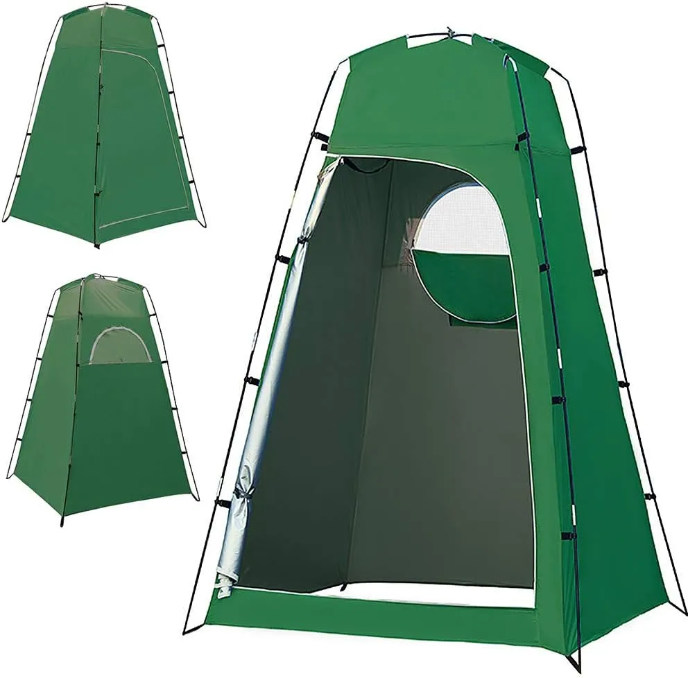 Portable Camp Shower Tent, Outdoor Pop Up Shower Shelter Tent, Waterproof Shower Tent with Removable Bottom and Window, Camp Bathroom Toilet, for Camping Beach Photography