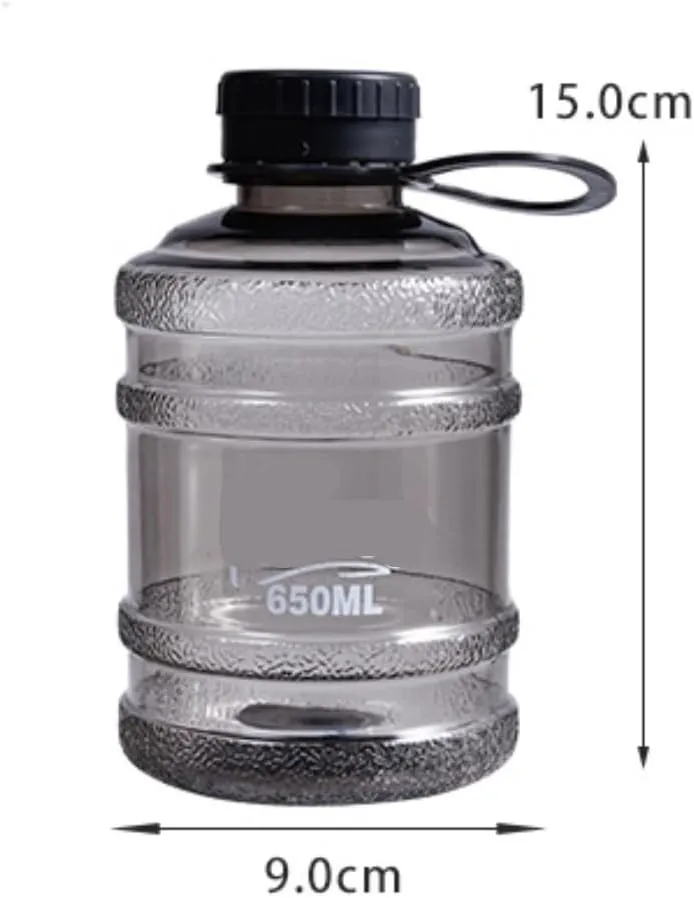 Portable Kettle Novelty Bucket Kettle with Handle Cute Fashion Bucket Frosted Water Bottle Creative Milk Tea Coffee Juice Bottle Water Bottle (Color : Transparent Black, Size : 650ml)