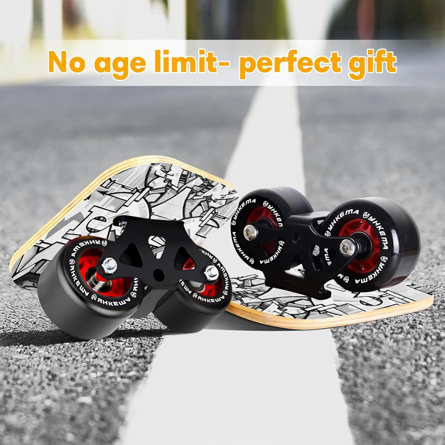 Portable Roller Road Drift Skates Plate with Cool Maple Deck Anti-Slip Board Split Skateboard with PU Wheels High-end Bearings