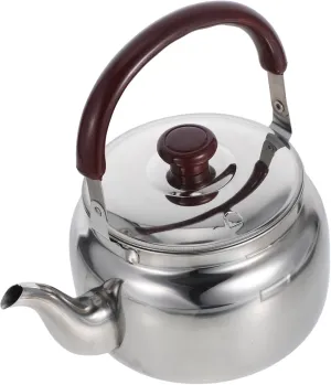Portable Stainless Steel Teapot Thickened Water Kettle with Scald Handle Quick Heating for Induction Gas Electric Stoves for Home Camping and Restaurant Use