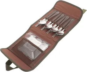 Portable Stainless Steel Utensil Set Picnic Cutlery with Spoon Fork Chopsticks Plate Ideal for Camping Barbecue Outdoor Random Color