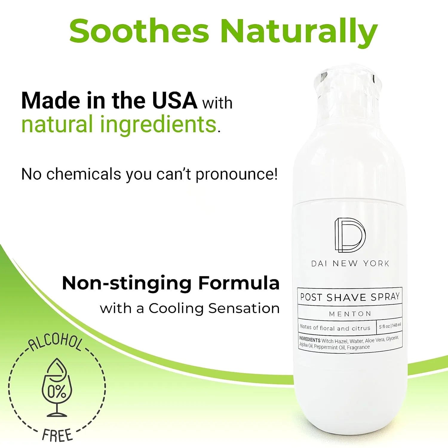 Post Shave Spray, Natural Formula Alcohol-free After Shave Solution for Women and Men, 5 oz (Citrus Floral Sent)