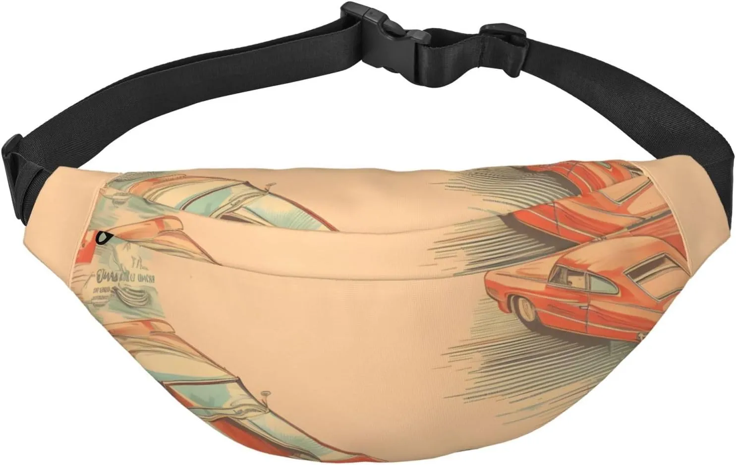 Poster Car Men'S And Women'S Waist Pack, Crossbody Bag With Adjustable Belt For Running, Traveling, Sports, Hiking