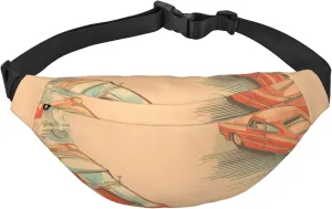 Poster Car Men'S And Women'S Waist Pack, Crossbody Bag With Adjustable Belt For Running, Traveling, Sports, Hiking