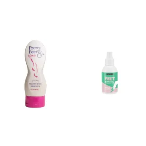Pretty Feet & Hands Exfoliant Bundle with Freeman Flirty Feet Coconut & Aloe Instant Peeling Foot Spray, 3 Fluid Ounce & 4 fl.oz./ 118 ml Bottle