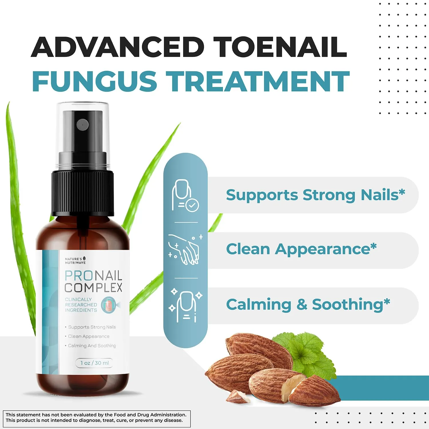 Pronail Complex Spray - ORIGINAL FORMULA Toenail Treatment Extra Strength, Restores Appearance of Discolored/Damaged Nails, Toe and Fingernail Repair - 100% Natural Ingredients - 1 Month Supply
