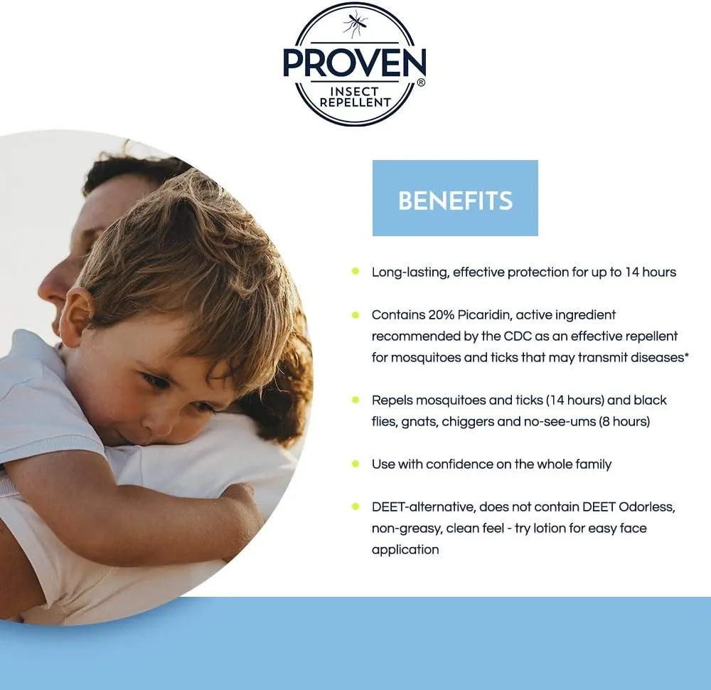 Proven Insect Repellent Lotion – Protects Against Mosquitoes, Ticks and Flies - 6 oz, Odorless 2-Pack2