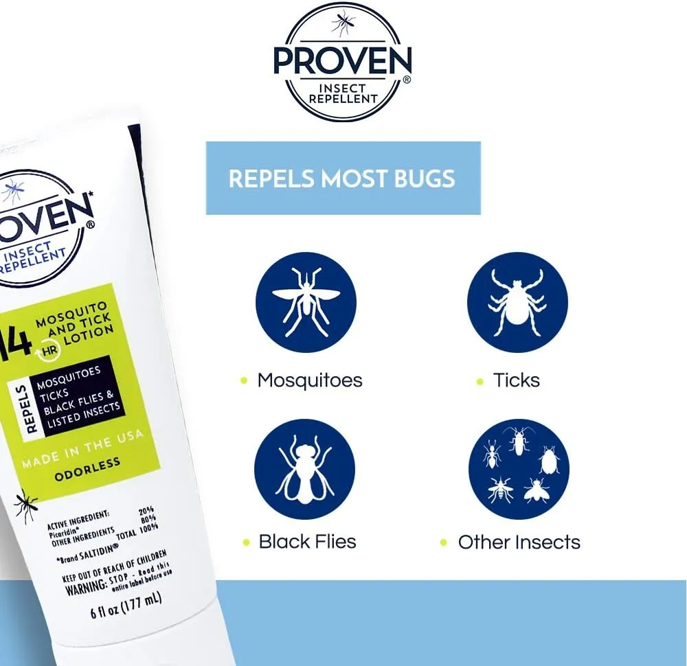 Proven Insect Repellent Lotion – Protects Against Mosquitoes, Ticks and Flies - 6 oz, Odorless 2-Pack2