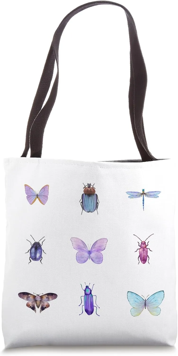 Purple Insect Specimen Collection Design by Gilded Lillie Tote Bag