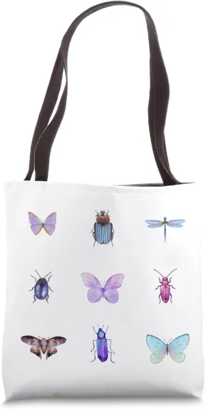 Purple Insect Specimen Collection Design by Gilded Lillie Tote Bag
