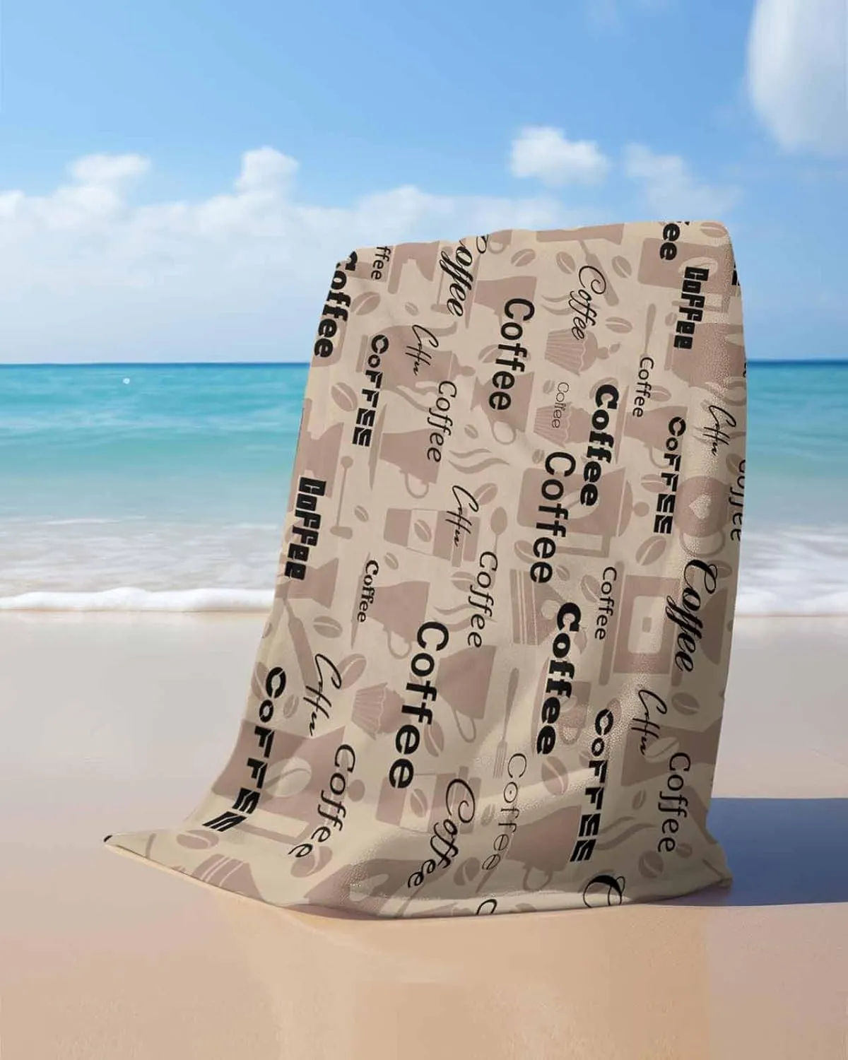 Quick-Drying Microfiber Beach Towel, Rustic Brown Coffee Soft Absorbent Bath Shower Towels, Casual Lightweight Portable Towel/Blanket for Travel/Swimming Pool/Camping/Yoga/Gym，35x70 Inch