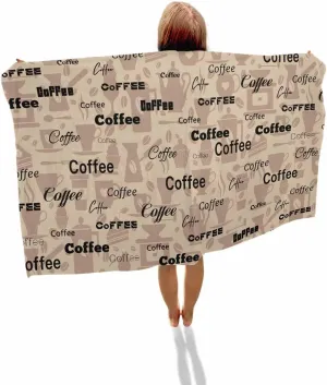 Quick-Drying Microfiber Beach Towel, Rustic Brown Coffee Soft Absorbent Bath Shower Towels, Casual Lightweight Portable Towel/Blanket for Travel/Swimming Pool/Camping/Yoga/Gym，35x70 Inch