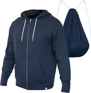 Quikflip 2-in-1 Reversible Backpack Hoodie (As Seen on SHARK TANK) Unisex Full-Zip Hero Hoodie Lite