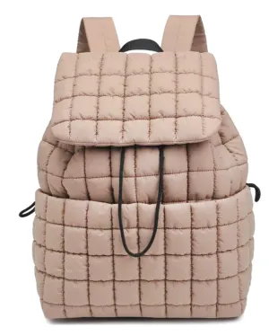 quilted large backpack bag - natural