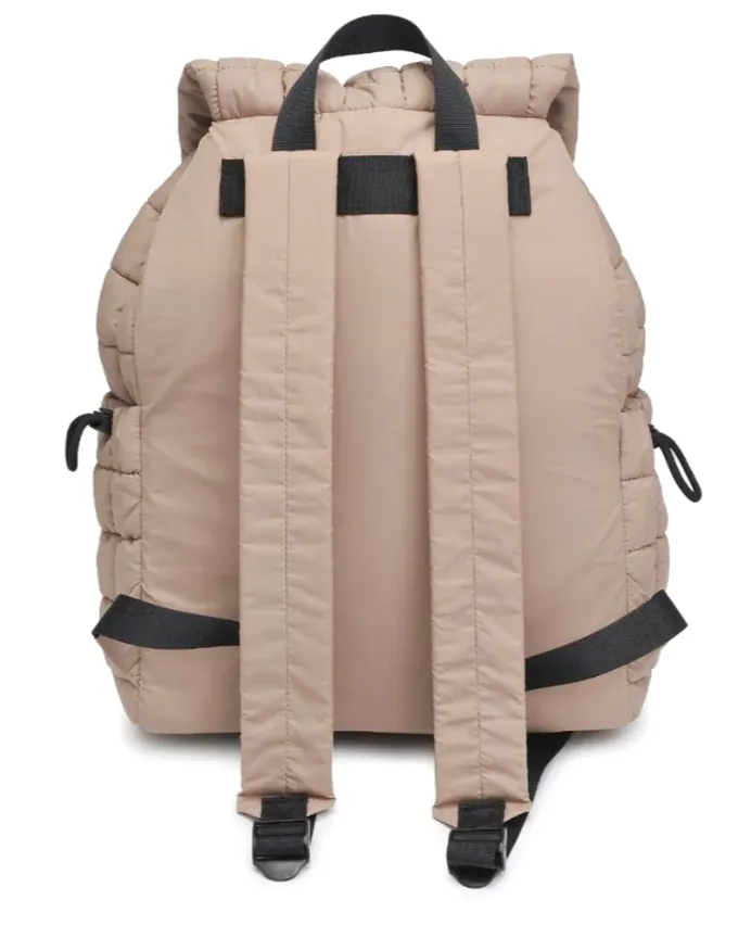 quilted large backpack bag - natural