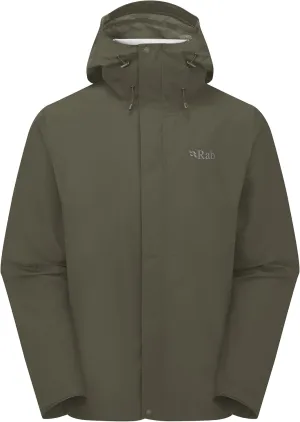 Rab Men's Downpour Jacket - Lightweight Waterproof Hooded Coat for Hiking & Trekking