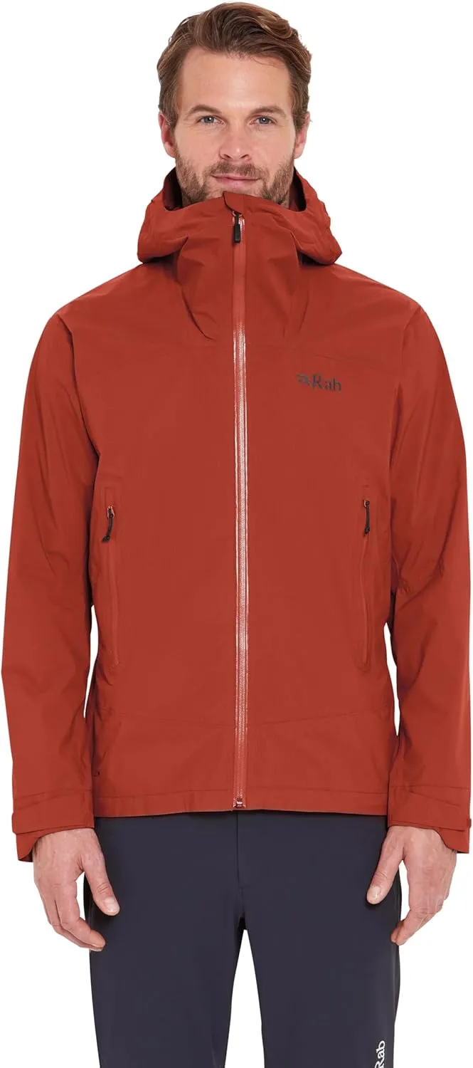 Rab Men's Downpour Light Jacket - Lightweight Waterproof Hooded Coat for Hiking & Trekking