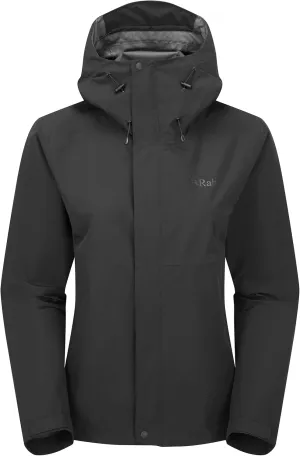Rab Women's Downpour Jacket - Lightweight Waterproof Hooded Coat for Hiking & Trekking