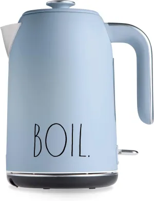 Rae Dunn Electric Water Kettle - Stainless Steel Coffee Maker, Tea Kettle, Electric Hot Water Kettle with Automatic Shut Off Boil-Dry Protection, 1500 Watt Boiling Power, 1.7 Liters, Baby Blue