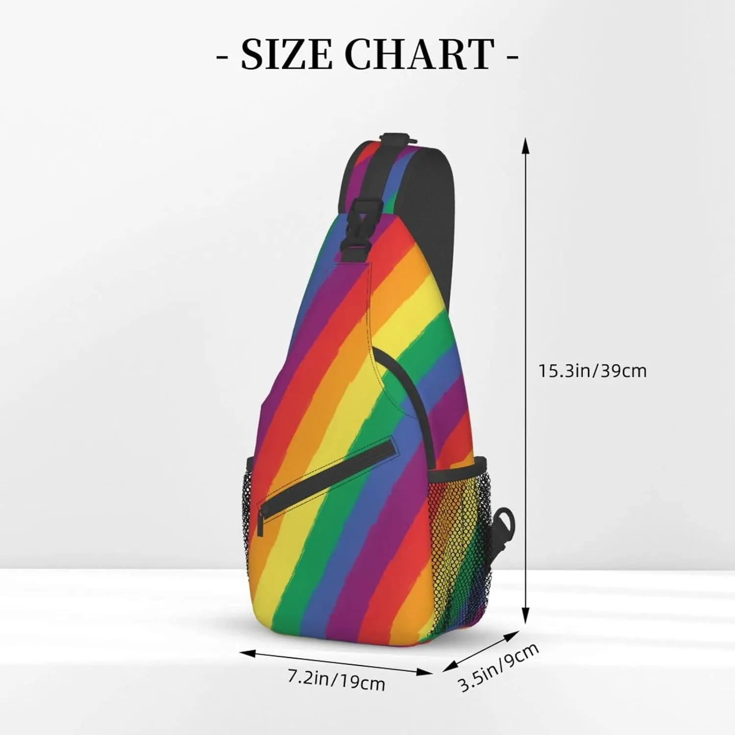 Rainbow LGBT Sling Backpack Multipurpose Chest Bag Hiking Travel Daypack Crossbody Shoulder Bag Outdoor Unisex
