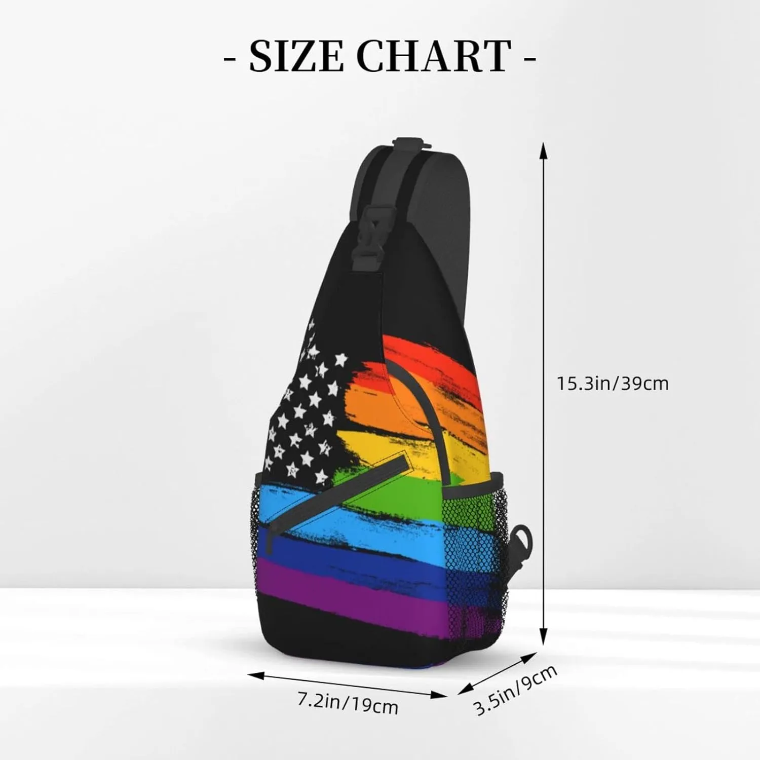 Rainbow LGBT Sling Backpack Multipurpose Chest Bag Hiking Travel Daypack Crossbody Shoulder Bag Outdoor Unisex