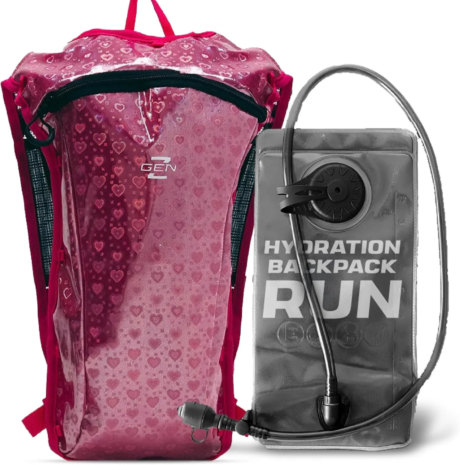 RAVERUNNER® Rave Hydropack - 2L Water Backpack for Raves, Festivals, Hiking, Running - Festival Hydration Pack for Hydration Backpack Rave