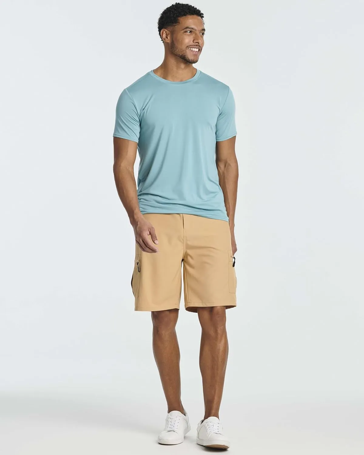 Real Essentials 2 & 3 Pack: Men's Hiking Cargo Shorts Fishing Outdoor Tactical Travel Camping Casual Golf 5 Zipper Pockets