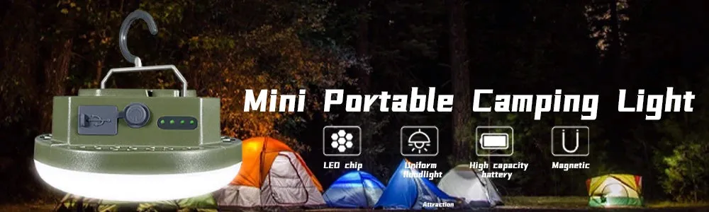 Rechargeable LED Camping Light 9900mAh High Power Tent Lantern IP66 Waterproof for Outdoor, Fishing, Flashlight