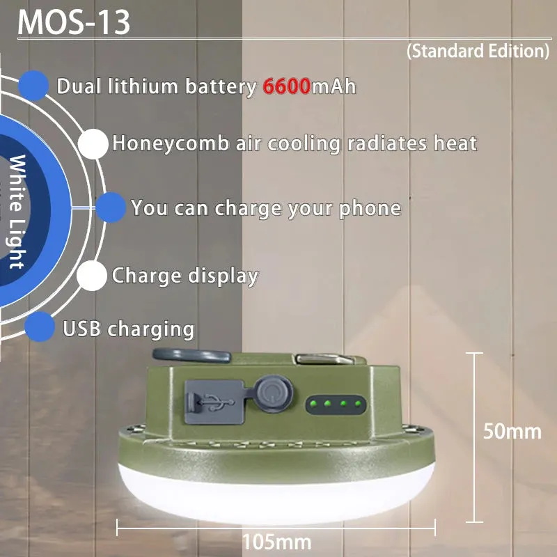 Rechargeable LED Camping Light 9900mAh High Power Tent Lantern IP66 Waterproof for Outdoor, Fishing, Flashlight