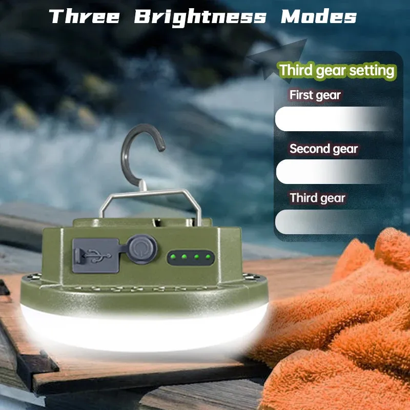 Rechargeable LED Camping Light 9900mAh High Power Tent Lantern IP66 Waterproof for Outdoor, Fishing, Flashlight