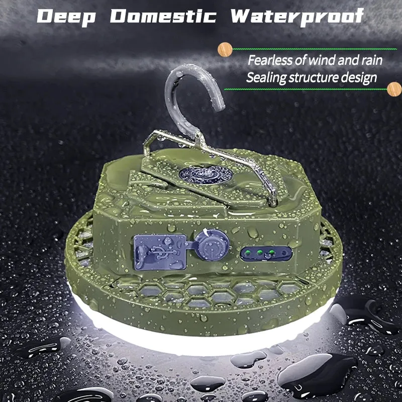 Rechargeable LED Camping Light 9900mAh High Power Tent Lantern IP66 Waterproof for Outdoor, Fishing, Flashlight