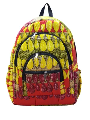 Red & yellow Ankara Backpack