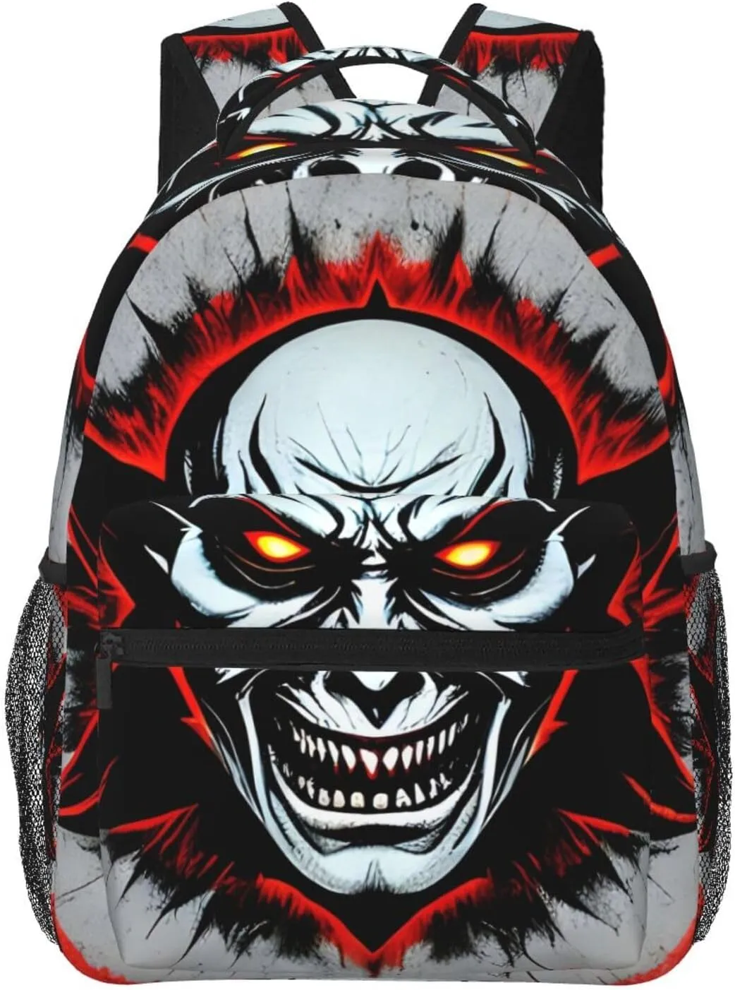Red and Black Evil Ghost Backpack, suitable for light travel, daily multi-purpose bag, suitable for commuting, cycling, work