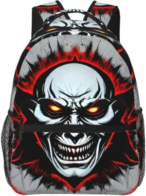 Red and Black Evil Ghost Backpack, suitable for light travel, daily multi-purpose bag, suitable for commuting, cycling, work