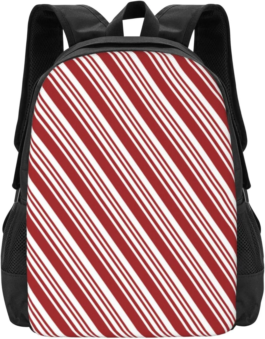 Red Peppermint Stripe Lightweight Packable Backpack Travel Casual Hiking Daypack Foldable Backpack For Men Women