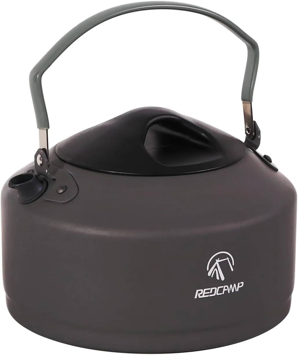 REDCAMP Outdoor Camping Kettle, 0.9L Aluminum Water Pot with Carrying Bag, Portable Camp Tea Kettle Coffee Pot for Camping Hiking Picnic